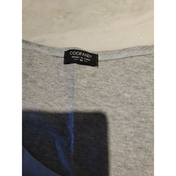 Coofandy Shirt Size M Mens Sleeveless Workout Gray/Blue Gym Running‎ T Shirt - Picture 4 of 4